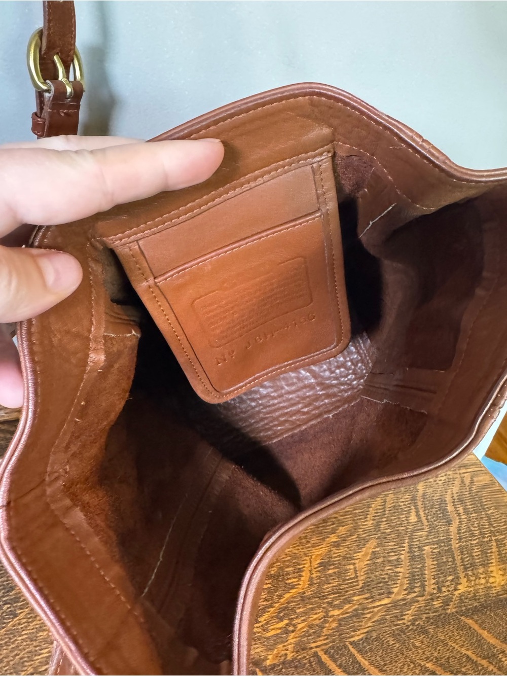 Coach Brown Leather Belted Crossbody Bucket Bag with Buckle - Picture 9 of 12